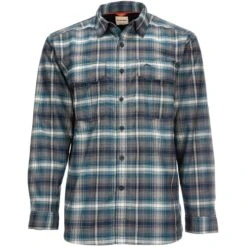 Men's ColdWeather Long Sleeve Shirt -Explore Apparel 10777 197 coldweather ls shirt atlantis steel plaid f21 front