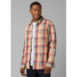 Prana Men's Glover Park Lined Flannel 7 Prana Men's Glover Park Lined Flannel -Explore Apparel 1964501 STONE
