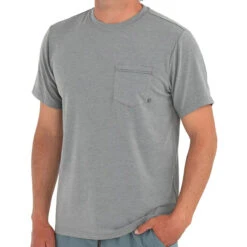 Men's Bamboo Flex Pocket Tee -Explore Apparel 21 M FlexPocketTee HeatherGraphite 1