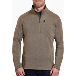 KUHL Men's Interceptr 1/4 Zip -Explore Apparel 3185 Interceptr Qtr Zip Oatmeal Front