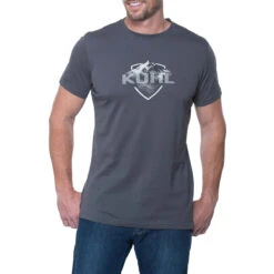 KUHL Men's Born In The Mountains T-Shirt -Explore Apparel Born In The Mountains T 7245 Carbon ab04fdac 24f9 47d2 89e3 c68e125b4e35