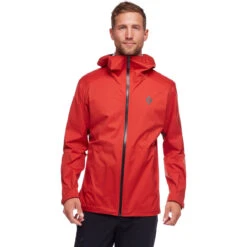 Black Diamond Men's Stormline Stretch Rain Shell -Explore Apparel CDT0 6019 M STORMLINE STRETCH RAIN SHELL RED ROCK 01