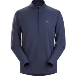 Arcteryx Men's Cormac Zip Neck Long Sleeve Shirt -Explore Apparel Cormac Zip Neck Shirt LS Black Sapphire 2