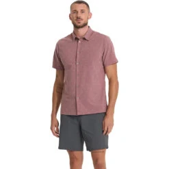 Vuori Men's Short Sleeve Bridge Button-Down 7 Vuori Men's Short Sleeve Bridge Button-Down -Explore Apparel LIGHTTERRACOTTA
