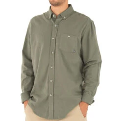 Men's Bamboo Flannel Button Up -Explore Apparel M Flannel ButtonDown DarkOlive 1