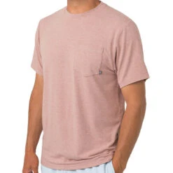 Men's Bamboo Flex Pocket Tee -Explore Apparel M FlexPocketTee HeatherAdobeRed 1