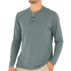 Men's Bamboo Flex Henley -Explore Apparel M Flex Henley Balsam 1