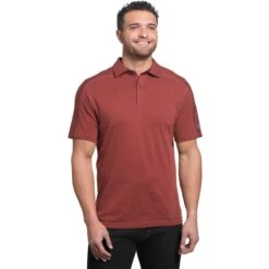 KUHL Men's Wayfarer Short Sleeve Polo Shirt -Explore Apparel Men s Wayfarer 7242 Sundried Tomato