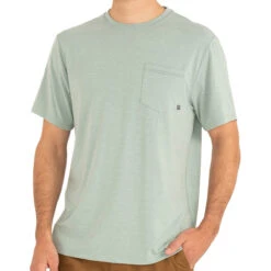 Men's Bamboo Flex Pocket Tee -Explore Apparel Mens FlexPocketTee HeatherKeysGreen 1