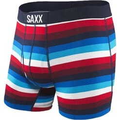 Men's Ultra Boxer Brief -Explore Apparel Ultra boxer brief Navy Red Cabana Stripe