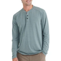 Men's Bamboo Flex Henley -Explore Apparel flex henley heather juniper men top 1