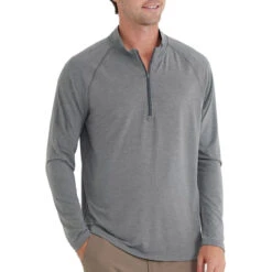 Men's Bamboo Flex Quarter Zip -Explore Apparel flex quarter zip heather graphite men top 1 2