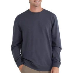 Men's Bamboo Heritage Fleece Crew -Explore Apparel heritage fleece crew graphite men top 1