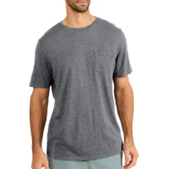 Men's Bamboo Heritage Pocket Tee -Explore Apparel heritage pocket tee heather flint men top 1