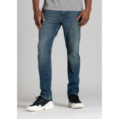 Men's Performance Denim Relaxed 9 Men's Performance Denim Relaxed -Explore Apparel mens light wash relaxed fit stretch jeans front
