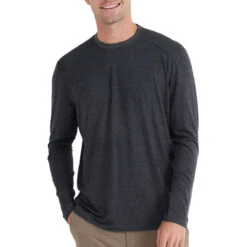 Men's Bamboo Midweight Long Sleeve -Explore Apparel midweight long sleeve heather black men top 1 2