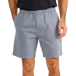 Men's Stretch Canvas Short - 7" 7 Men's Stretch Canvas Short - 7" -Explore Apparel sp22 stretch canvas short 7in slate men bottom 1